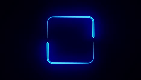 dos elementos de neón azul sobre un fondo negro. ilustración en 3d