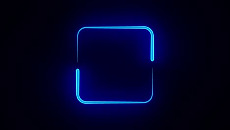 two blue neon element on black background. 3d illustration rendering