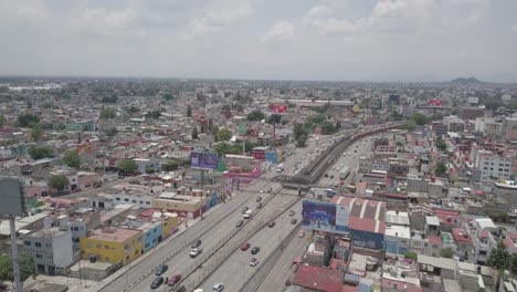 drone shoot of busy traffic in mexico city