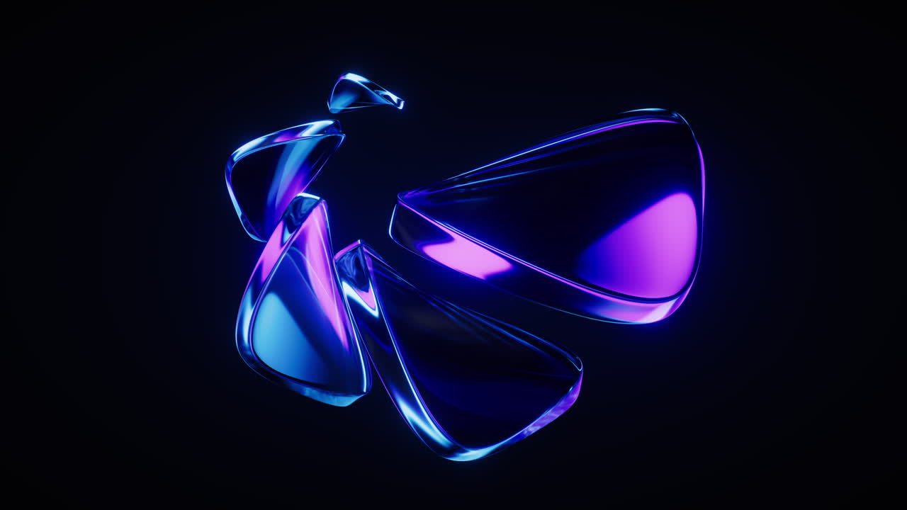 Abstract gradient glass geometry background, 3d rendering.