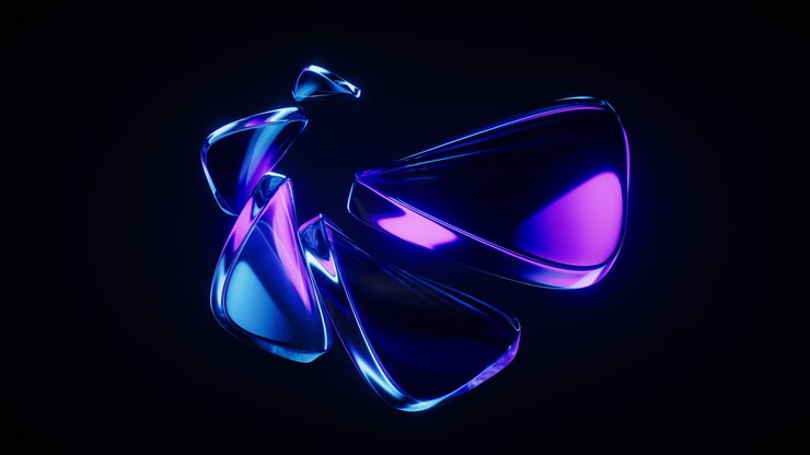 Abstract gradient glass geometry background, 3d rendering.