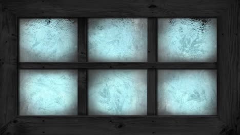 Frost-and-ice-transition-on-house-window