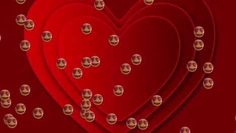 heart face emoji against red heart in background