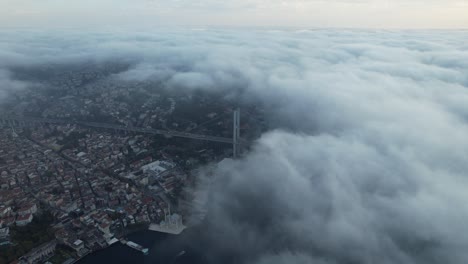 bosphorus in the fog uskudar istanbul