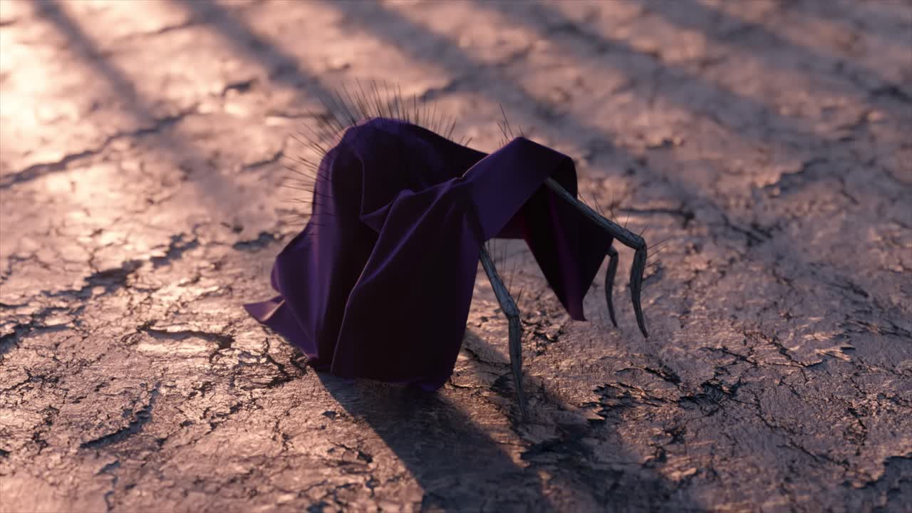 Sedia Viola Misteriosa in un Paesaggio Desertico