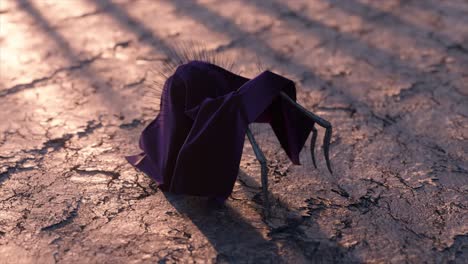 mysterious purple chair in a desert landscape