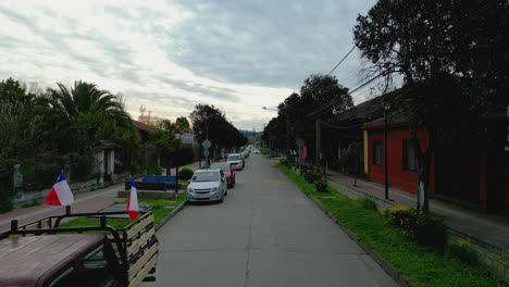 San-Javier-De-Loncomilla,-Chile-Maule-Straßen,-Fliegende-Ansicht-Von-Der-Drohne