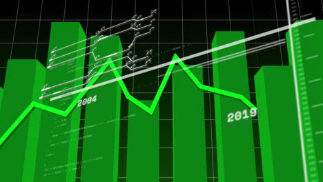 Animation-Von-Statistiken-Und-Datenverarbeitung-über-Rasterhintergrund