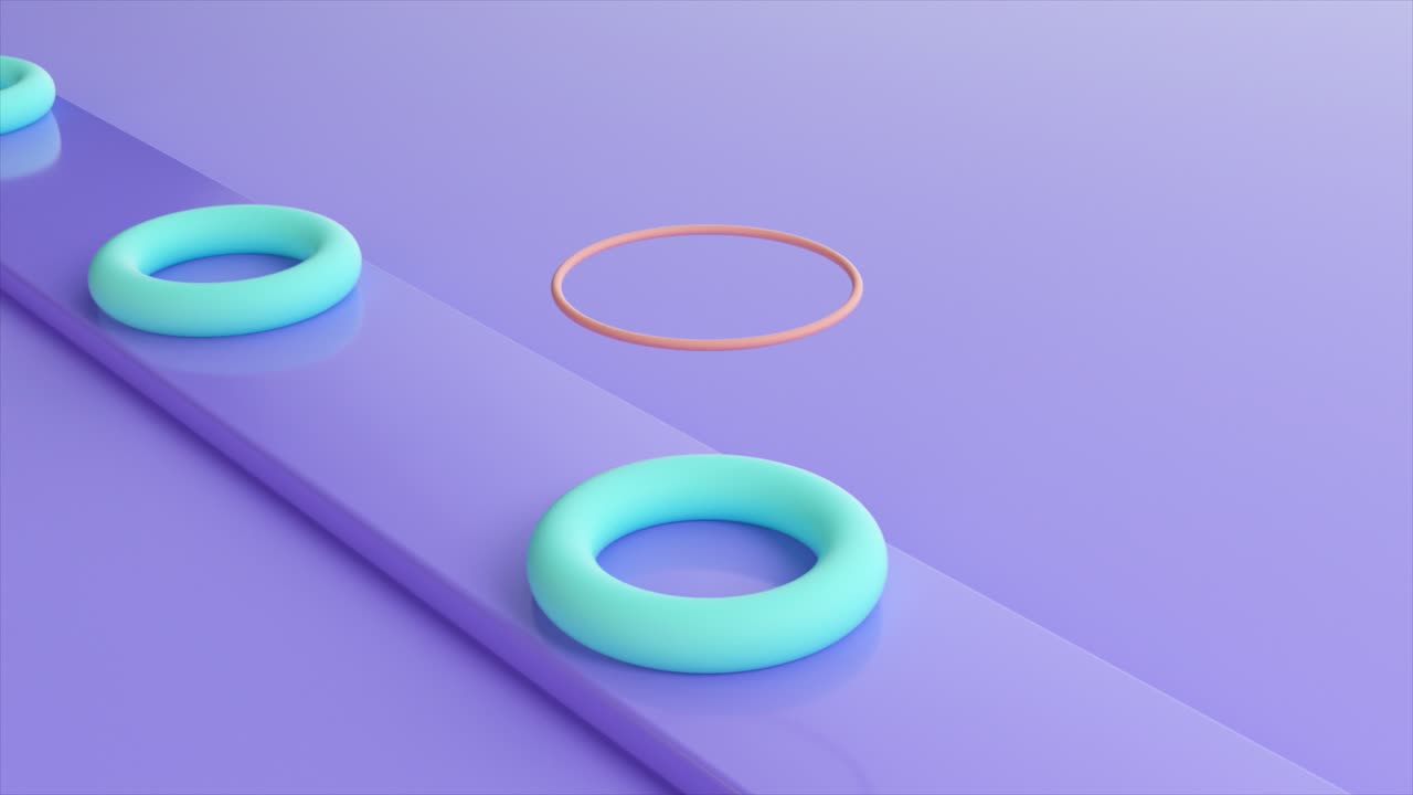 Iridescent Sphere with Pastel Rings on Purple Background