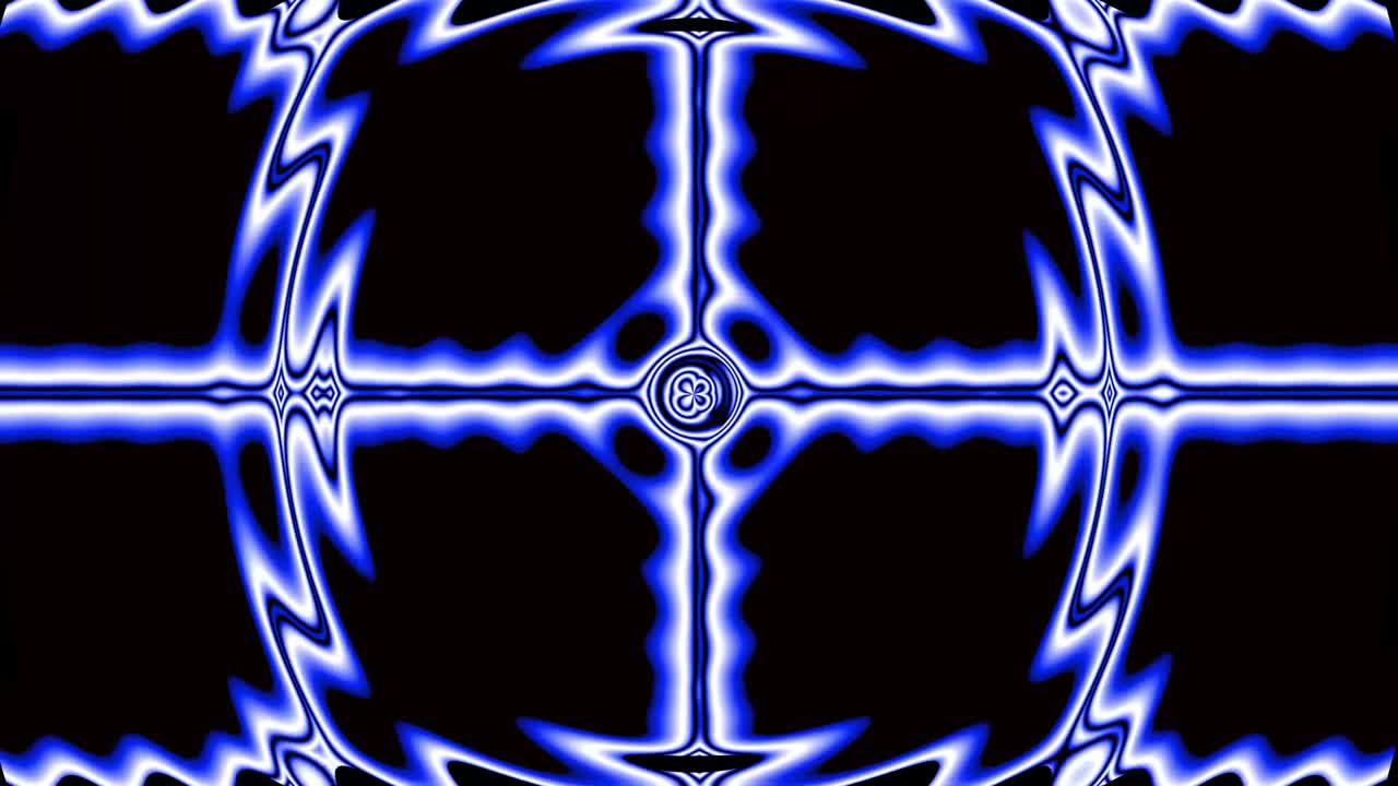 blue electrical lines fluctuate round like shape to edges on dark abstract background