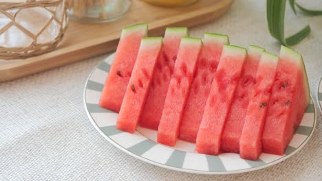 sliced watermelon on a plate