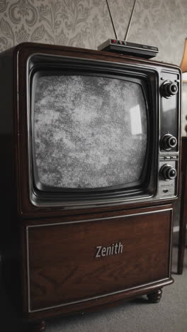 vintage zenith television with wooden cabinet