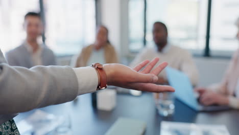 presentation, meeting or hands of speaker
