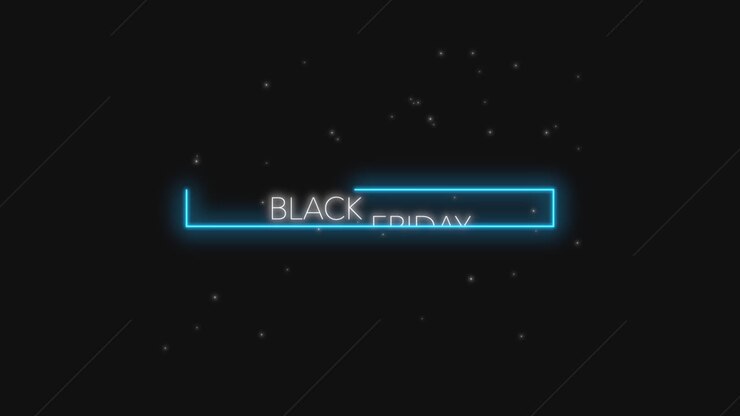 Animation intro text Black Friday on fashion and club background with glowing shapes 2