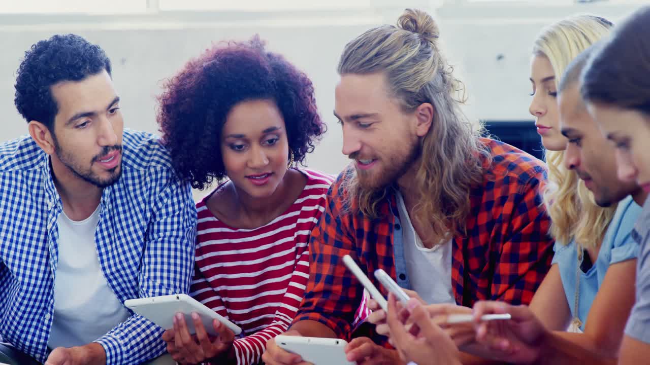 Executives using digital tablet 4k