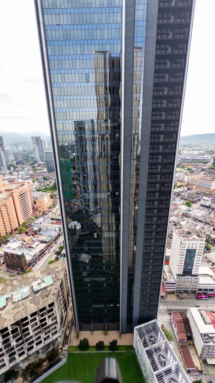Kuala Lumpur petronas towers and skyline in vertical