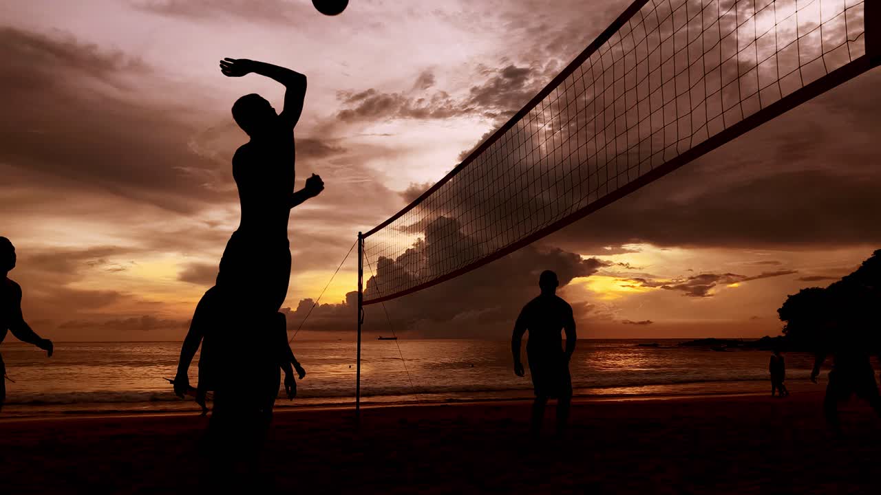 Beach Volleyball at Sunset