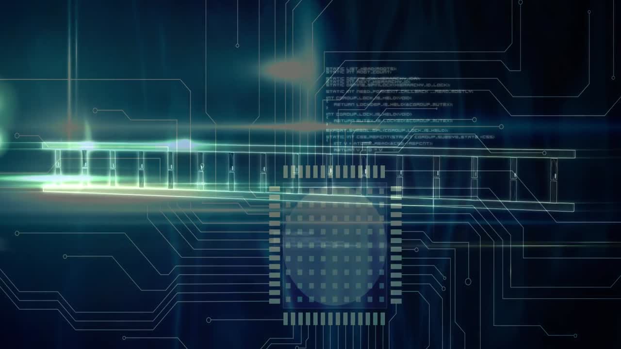 Animation of digital interface over dark background