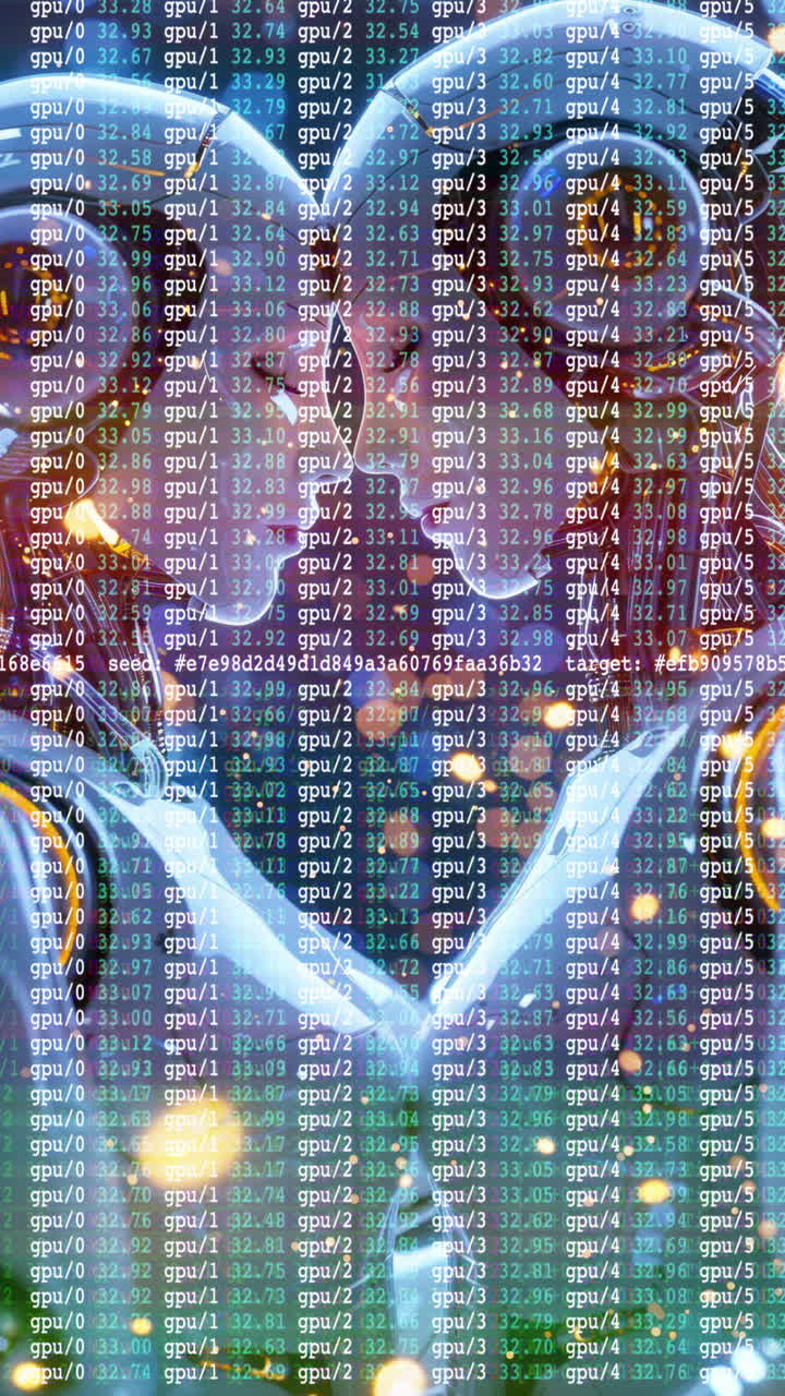 female cyborg robots embracing and in love made with generative AI