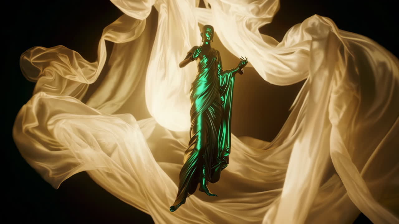 Estátua do Buda de Esmeralda em Tecido Dourado