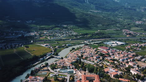 aerial view of a charming italian town nestled in a valley