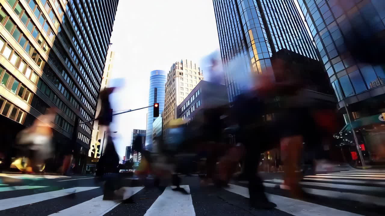 Busy City Street Scene