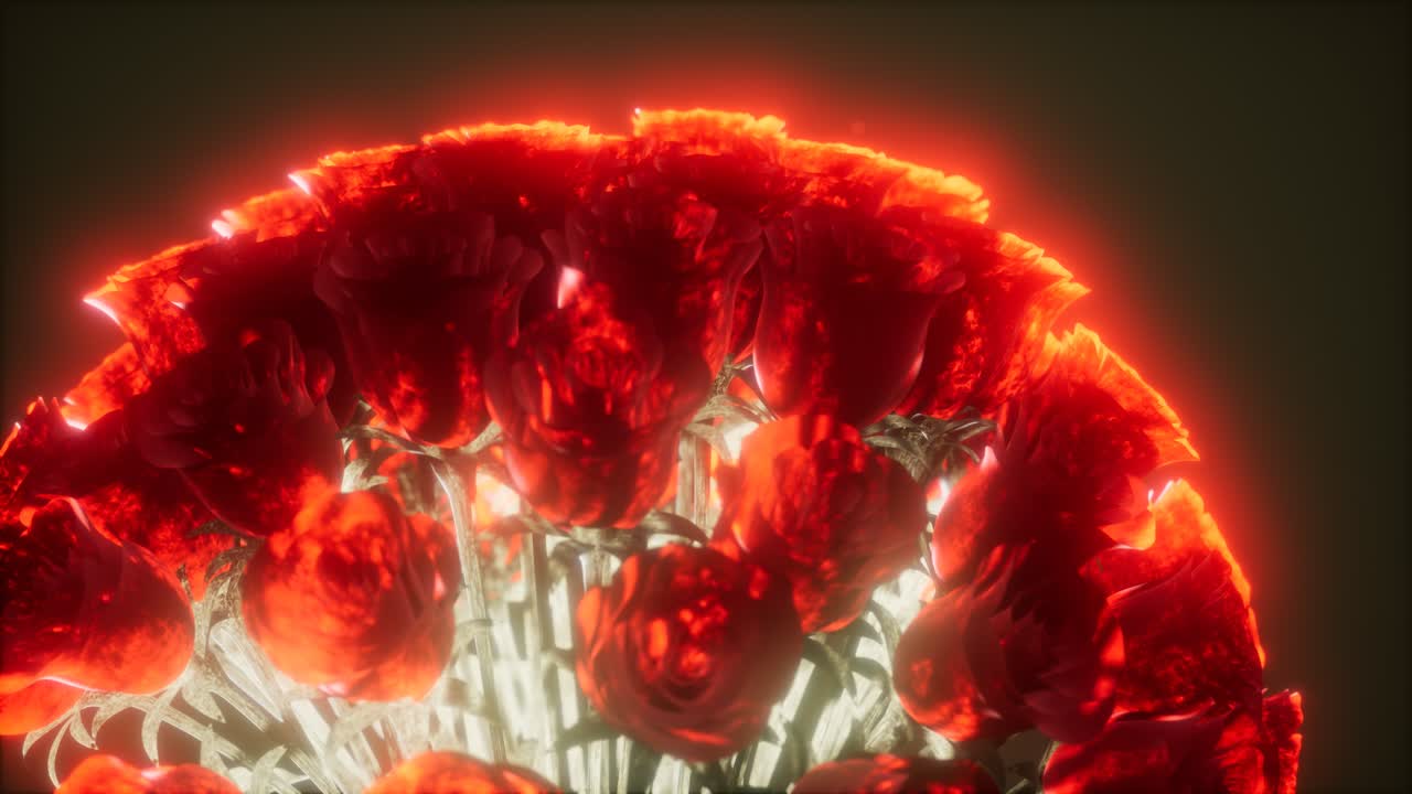 빛으로 어두운 곳에서 장미