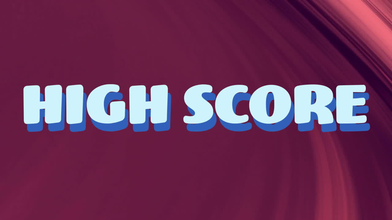 animación de texto de puntuación alta sobre fondo rojo