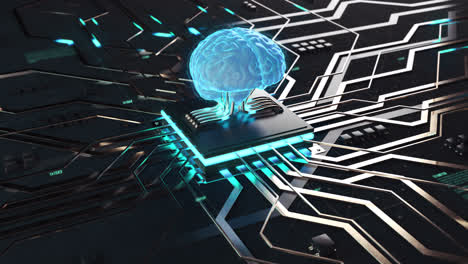 animated visualization of an artificial intelligence chip an animation consisting of particles of an artificial intelligence chip