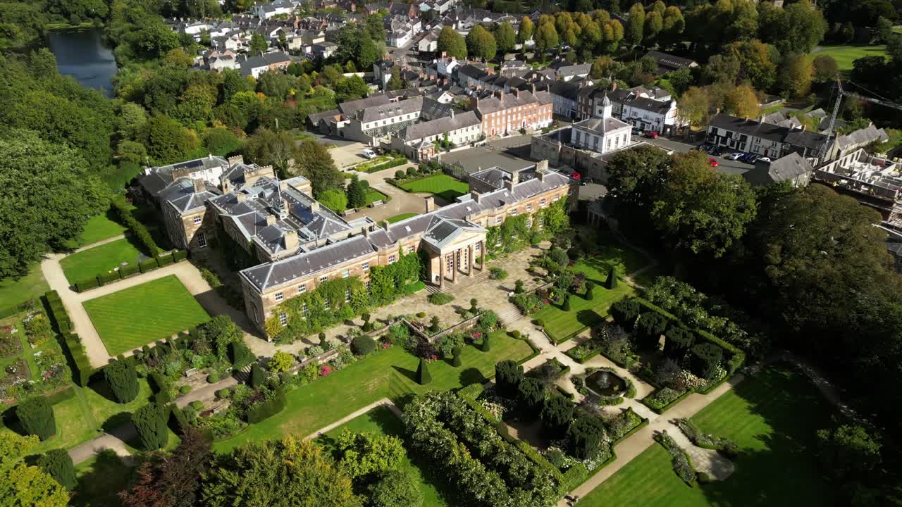 Clockwise 4K 30FPS aerial video of Hillsborough Castle and Gardens in Northern Ireland. Produced in Rec709 color