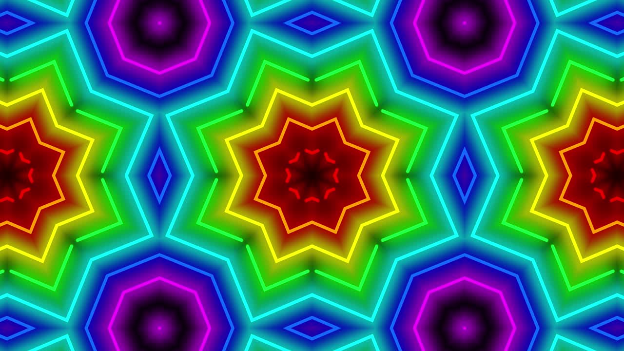 Neon geometric pattern illumination animation motion graphics