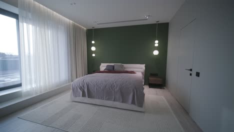 diseño y decoración de dormitorios interiores de lujo modernos. cama maestra de tamaño king.