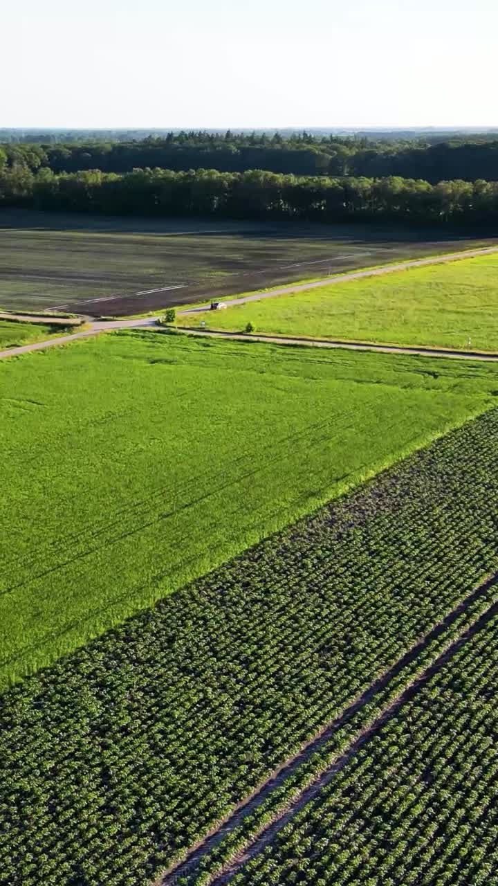 Aerial View of Rural Landscape with Roads and Fields | Premium Stock ...