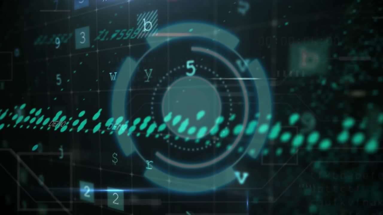 Animation of scanning and malware over processing circle and graphs