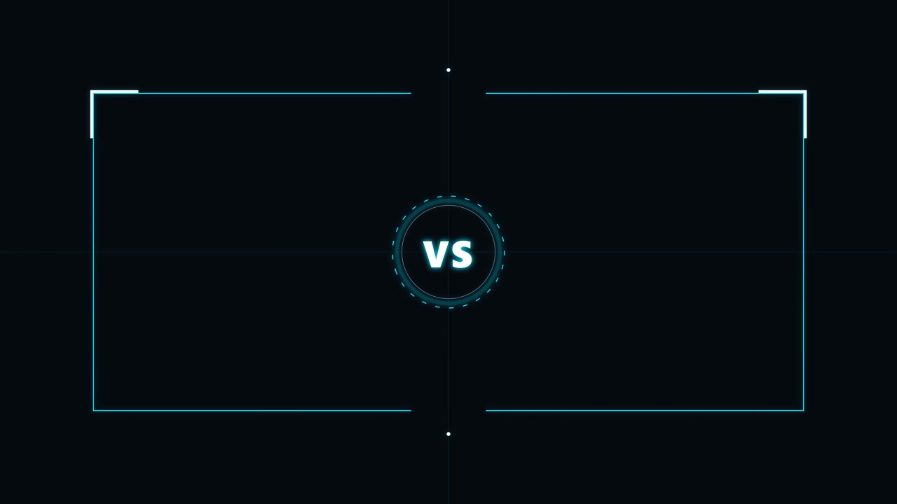 Grafica per schermo Versus con cornici a schermo diviso animate