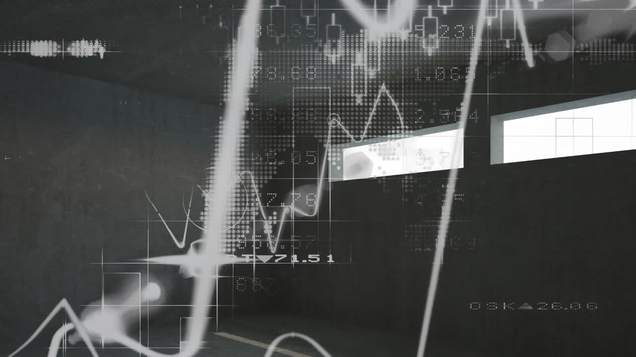 검은색 배경에 있는 통계의 애니메이션