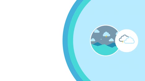 video en 4k de iconos de predicción del tiempo de dibujos animados.