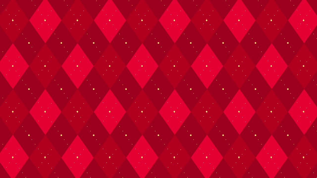 4k 어두운 빨간색 체커 애니메이션과 황금색 대시 라인이 xmas 트렌디한 색상 파티 배경입니다.