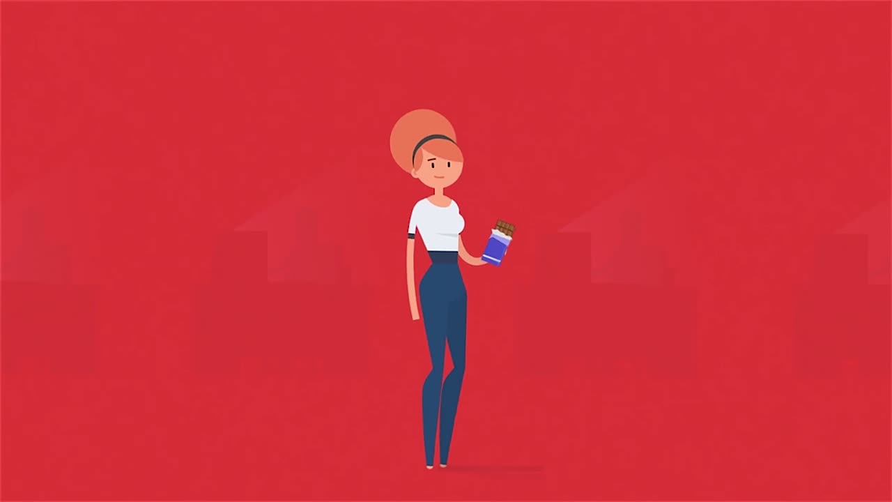 초콜릿을 먹는 여자