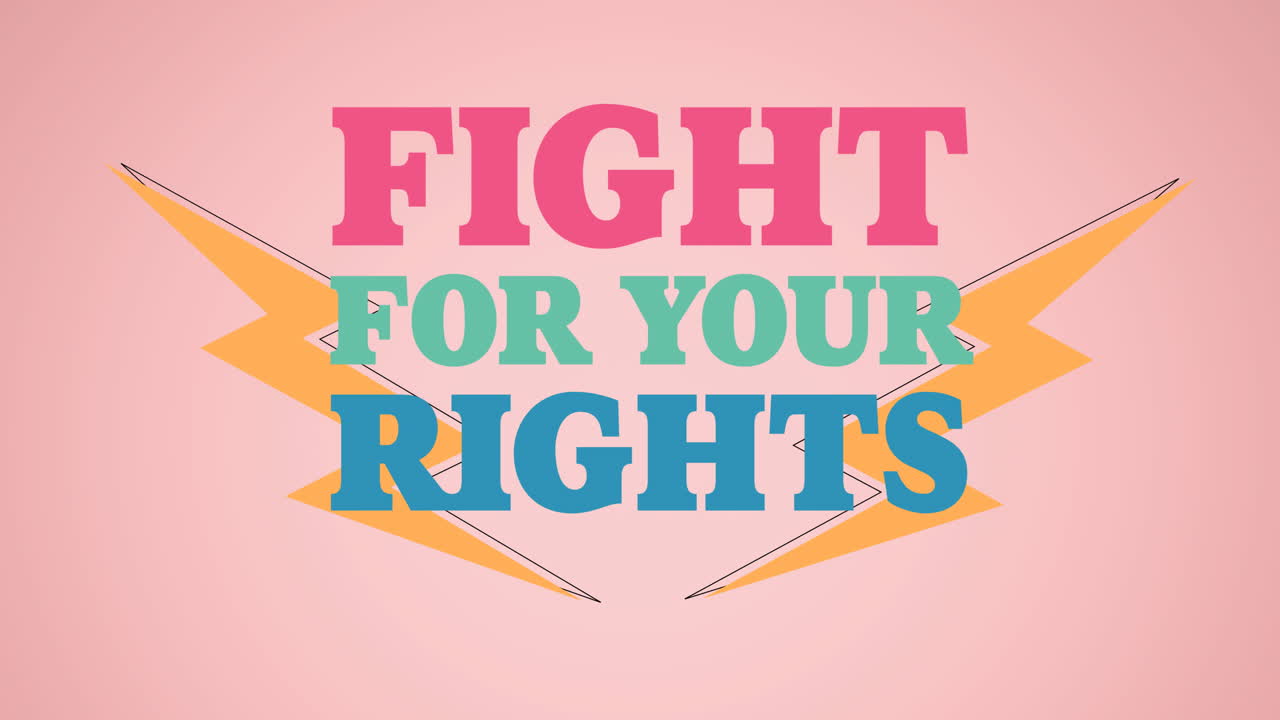 Composition of text fights for your rights, over two lightnings