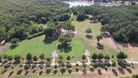 aerial footage of wiggly field dog park in denton texas