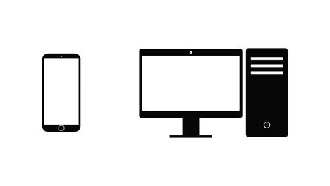 animated video looping connection or data transfer between computer and smartphone