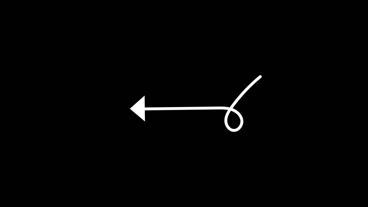 Animated White Arrow Pointing Left on Black Background