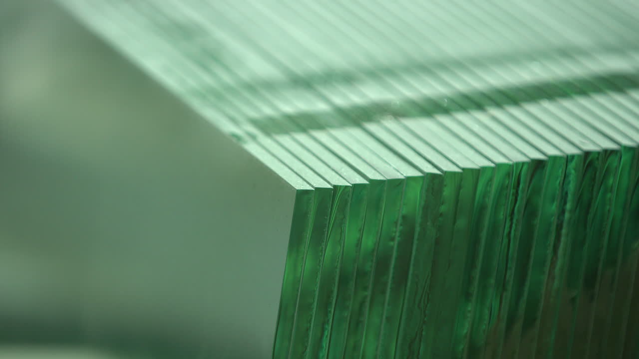 완벽하게 보관된 행에서 유리 패널 선택