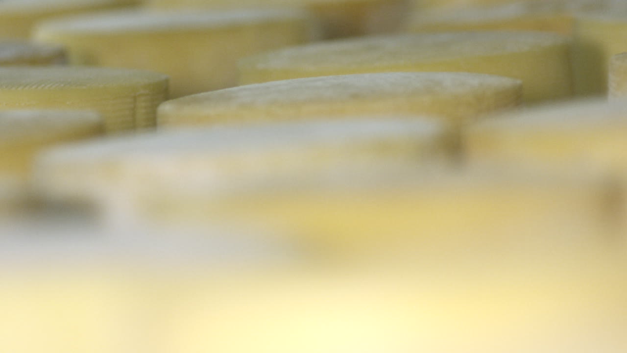 detalle de los quesos en la bodega