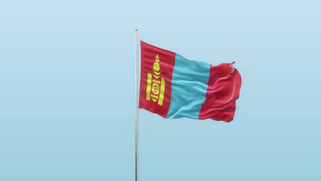 mongolia flag with alpha and background with different angle of movement