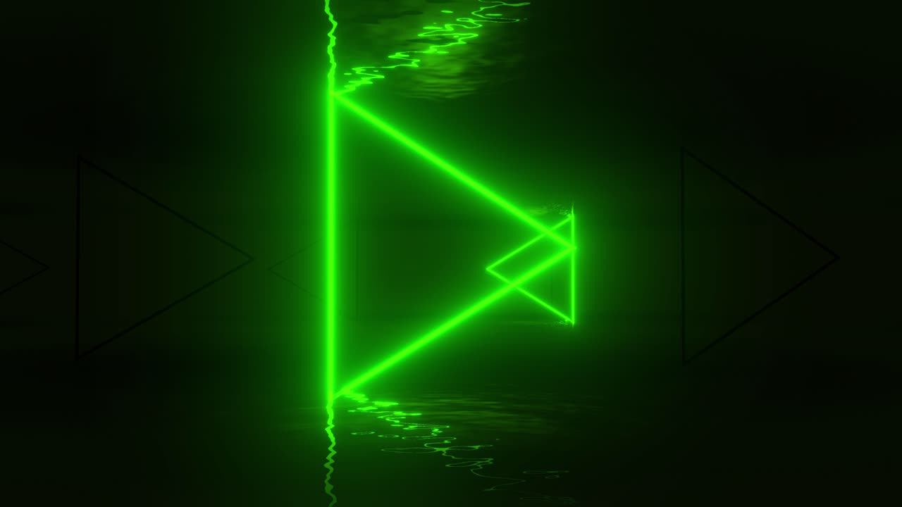 túnel de triángulo verde neón