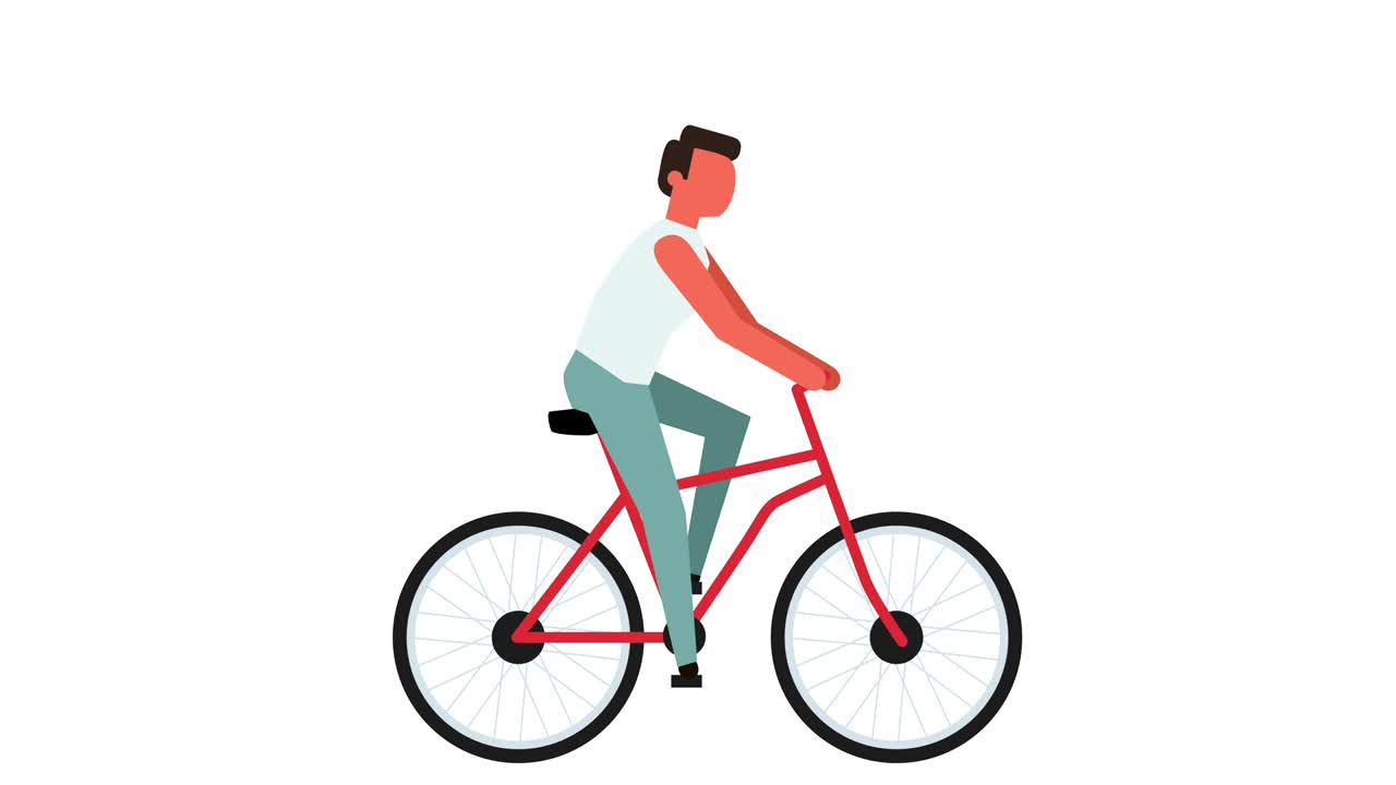 스틱 피그 픽토그램 색상 남자 캐릭터 자전거 라이더 사이클링 만화 애니메이션