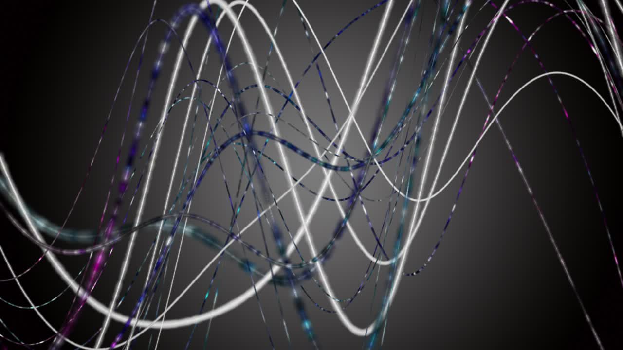 슬로모션에서 줄무 파동 물체와 함께 미래의 애니메이션, 4096x2304 루프 4k