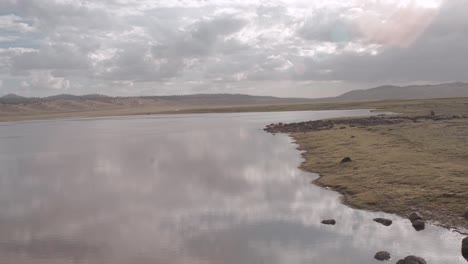 slow motion shot of lake afnourir in morocco